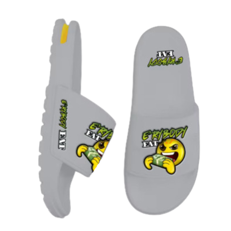 Erybody Eat slipper gray with logo